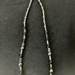 Elegant Black and Silver Beaded Necklace